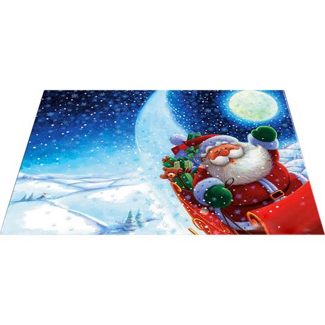 Tapis décoratif de Noël pour porte d'entrée/de salle de bain, tapis d'extérieur, tapis pour animaux de compagnie (1/5)