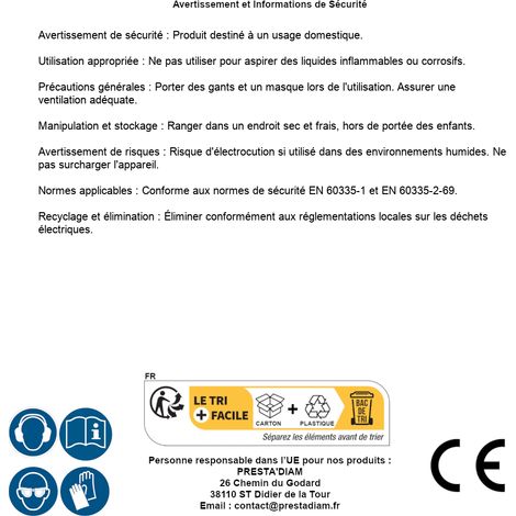 Aspirateur 4en1 20L 1200W - Cendres, Solides, Liquides - Polyvalent et Efficace - RIBIMEX