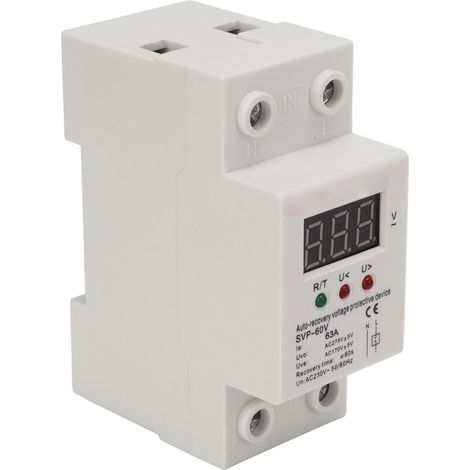 Automatischer Spannungsschutzschalter 230 V, einphasig, LED-Digitalanzeige, Über- und Unterspannungsschutz, 63 A (1/5)