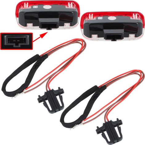 [Automobile Interni] LED 2er-Set WEISS-ROT per VW Eos, Golf, Jetta, Passat, CC, Scirocco, Sharan, Touareg