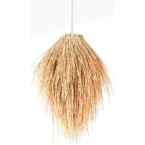 Barcelona Led – Suspension en osier E27 ajustable 1m – Éclairage tamisé chaleureux – Design boho chic pour décoration vintage (1/5)