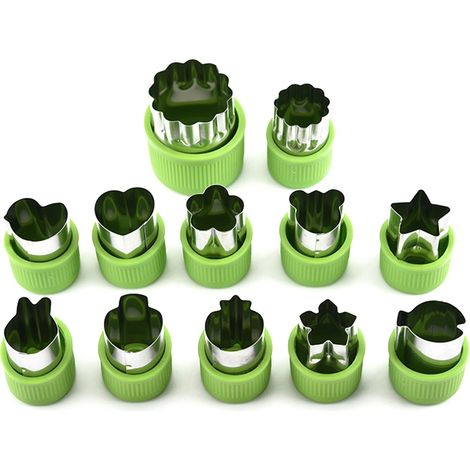 Ensemble de 12 Emporte-Pièces en Acier Inoxydable pour Légumes et Fruits - Moules à Biscuits pour Pâtisserie (1/5)