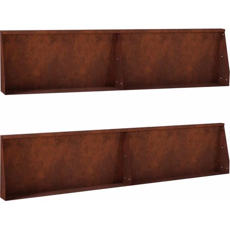 Retaining Wall 4 pcs 100 x 12 x 30 cm Weathering Steel Rusty vidaXL
