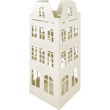Portaombrelli Interno Esterno Elegante in Metallo Con Ganci Per Ombrellini Design Moderno Modello 7 Crema