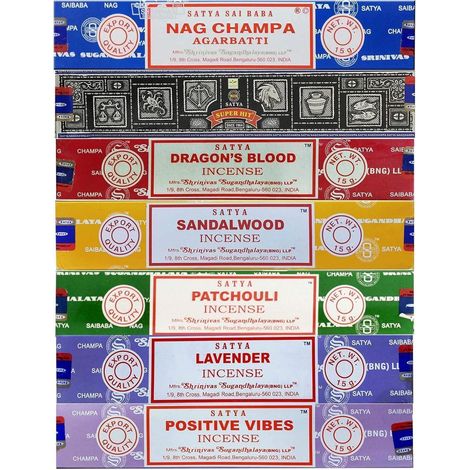 Satya Räucherstäbchen Geschenkset Nag Champa Super Hit Drachenblut Lavendel (1/5)