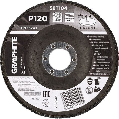 Disco lamellare in zirconio 125 x 22,2 mm, P120 (1/4)