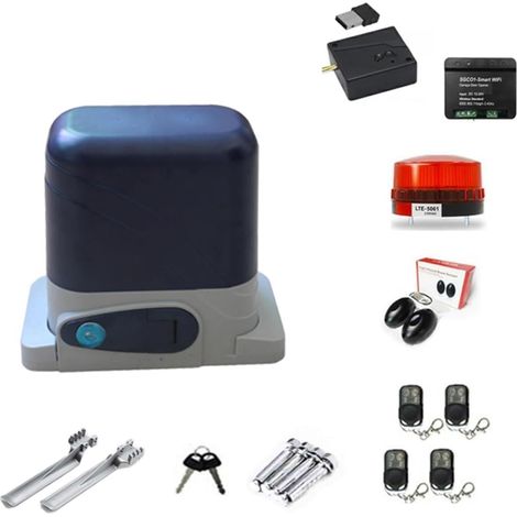 Kit d'ouvre-portes automatiques Opérateur de porte électrique d'entraînement de crémaillère coulissante automatique résidentielle de 800KGS avec à distance for le contrôle d'application de WiFi d'ouvr (1/5)