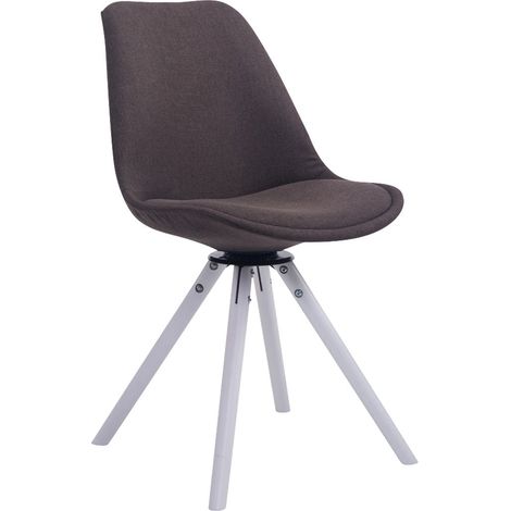 Chaise visiteur pivotante en tissu gris foncé bois blanc 84 x 48 x 56 cm charge 120 kg 100008692 (1/3)