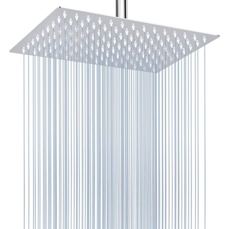 Regenbrause 30cm Edelstahl, Hochdruck Duschkopf mit Ganzkörperbedeckung, Wand- oder Deckenmontage, Chrom (1/5)
