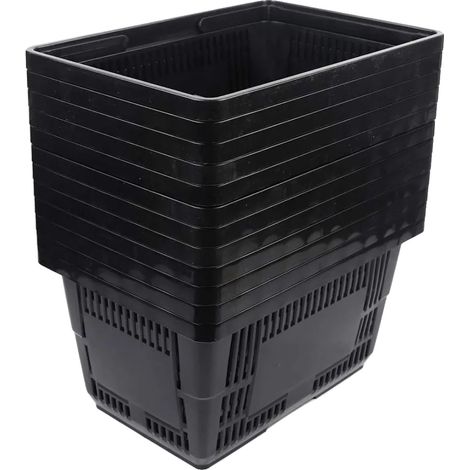 Panier de courses en plastique empilable, design de poignée invisible, plastique durable (1/2)