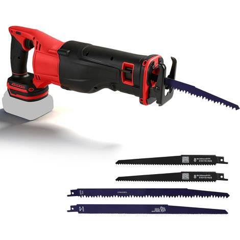 Akku Säbelsäge für Dewalt 18V, 3500RPM Akku Reciprosäge Variable Geschwindigkeit mit 4 Sägeblätter zum Schneiden von Holz Metall Kunststoff (ohne Akku) (Gelb, für Dewalt) (1/5)