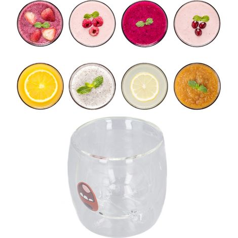 Mug mignon en verre à double paroi, mug à expresso, mug à café, mug à thé, cadeau idéal pour un anniversaire ou les fêtes, mug ours rouge de 250 ml. (1/5)