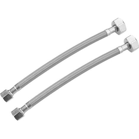 Tubo di alimentazione per rubinetto, tubo flessibile intrecciato in acciaio inox, tubo per rubinetto, connettore per tubo del rubinetto x 2 (1 coppia), tubo di prolunga a 3 punti (1/5)
