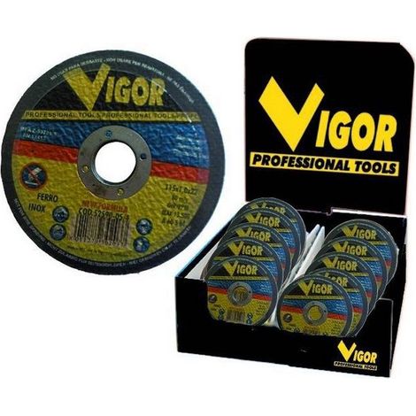 Vigor-Blinky  Mole Abrasive Vigor Expositor Diametro 115 mm Spessore 1 mm e 1,6 mm colore Nero