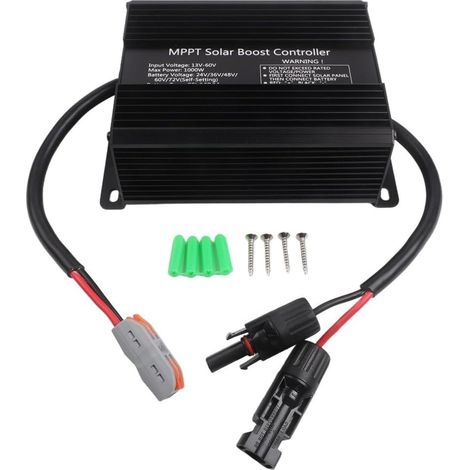 Contrôleur de charge solaire 1000 W pour batterie de véhicule électrique 24 V 48 V 60 V 72 V Régulateur de génération d'énergie photovoltaïque avec affichage LED et protection multiple (1/5)