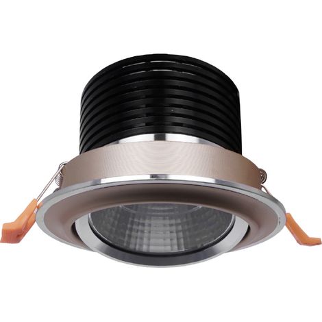 Faretto led da incasso orientabile corpo dorato 10w 6000K luce fredda (1/4)