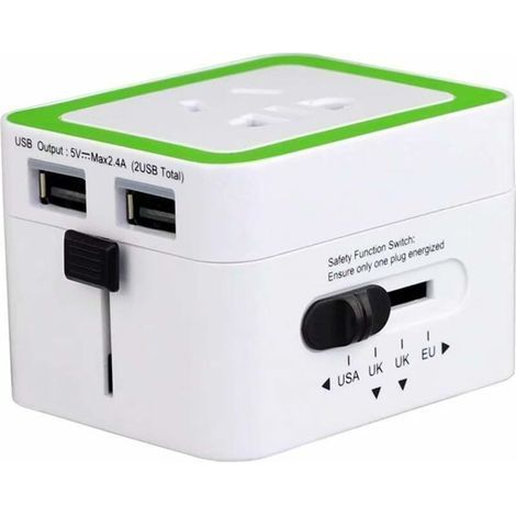International Conversion, USB Power Converter Socket for Multiple Countries, Universal Travel, USB Fast Charging (1/5)