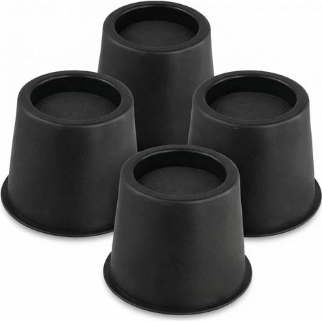 ® Lot de 4 rehausseurs de lit Ronds de 10 cm, rehausseurs de Meubles Ronds Robustes, jusqu'à 990 kg, pour lit, canapé, Chaise de Bureau, réfrigérateur (1/5)