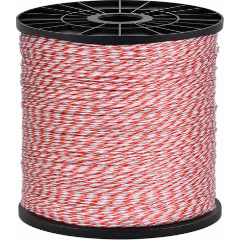 1000M Fil de Clôture Électrique, Cordon pour clôture électrique conducteur, 6 Brins de Fil Acier Inox, résistance aux UV, câble de clôture électrique pour chevaux, vaches, chiens, jardin (1/5)