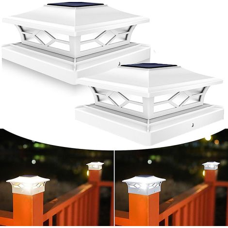 Le capuchon de poteau solaire s'allume en plein air, le poteau de clôture s'allume à l'énergie solaire pour les capuchons de patio/terrasse/poteau (1/5)