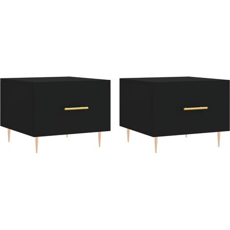 Maison Exclusive - Couchtische 2 Stk. Schwarz 50x50x40 cm Holzwer
