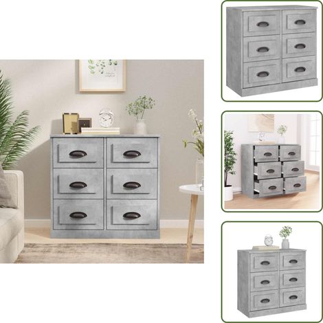 Sideboard Betongrau 70x35,5x67,5 cm Holzwerkstoff - Schreibtisch - Wohnzimmermöbel - Sideboard - Regal - Grau (1/5)