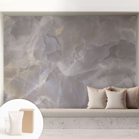 Papier peint avec colle pour décoration moderne de salon chambre à coucher cuisine et bureau Facile Vagues marbrées 208x146 cm (1/5)