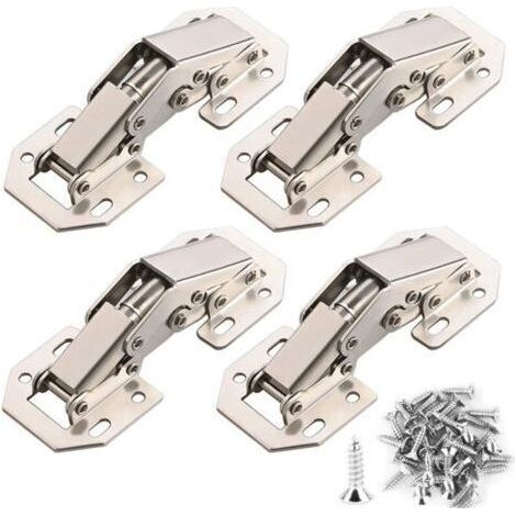8PCS Charnière Porte Placard 90 Degrés avec Vis Amortisseur Piston Compression Support Relevable Accessoire Meubles Coin 77mm x 32mm (1/4)