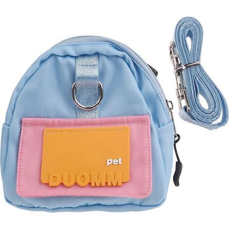 Verstellbarer Welpenrucksack mit D-Ring, für kleine und mittelgroße Hunde, ideal für Outdoor-Aktivitäten – Größe M – Blau