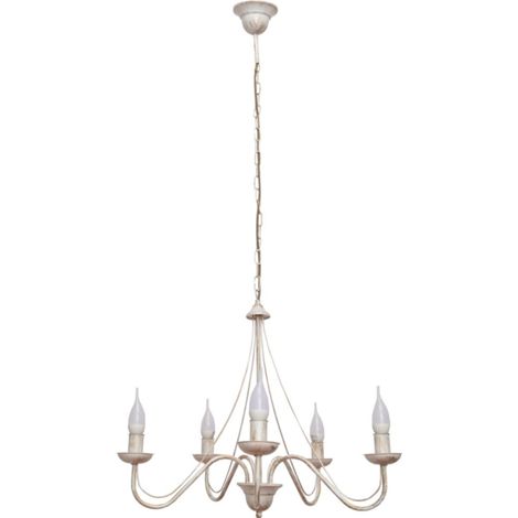 Helam MALBO Plafonnier Suspendu Multi Bras Blanc, Or 60cm (1/2)