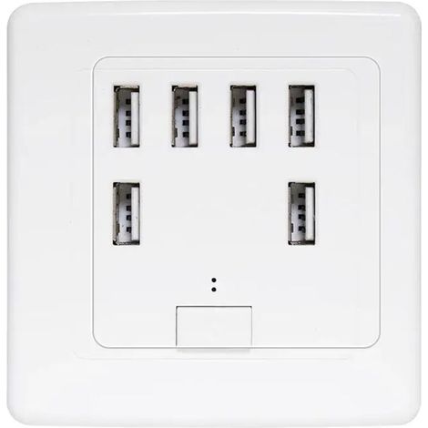 Universelle USB-Wandsteckdose, 6 integrierte Anschlüsse, 220V 4A Ladepanel, Schnellladefunktion
