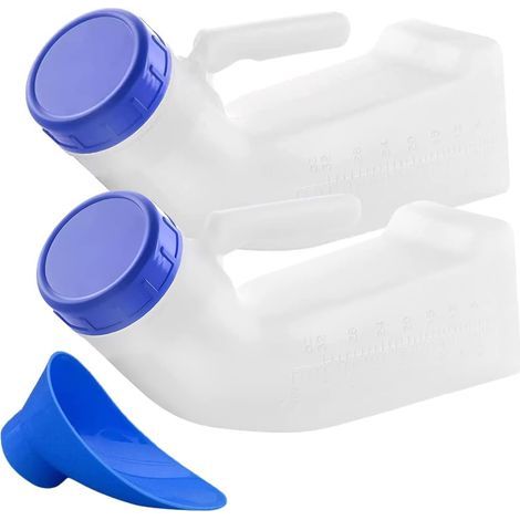 Urinoir pour Homme Et Femme, 2 Pièces Urinoirs de Toilette Portables, 1000ML Urinoir Toliet Pour Hommes Et Femmes, Camping Portable Toilette Bouteille, Pour Voiture, Pour Camping Outdoor (1/5)