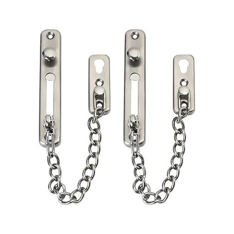 Set di 2 lucchetti a catena per porte, lucchetti a catena neri con chiusura di sicurezza - AquaForge (1/5)