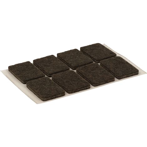 Feltrini adesivi rettangolari 20 x 30 mm. - marrone - 8 pz.