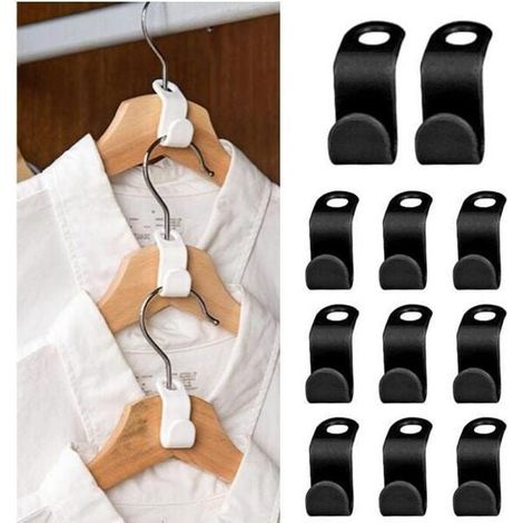 50 pieces clothes hangers, space-saving in the wardrobe, white clothes hanger hook MUMU