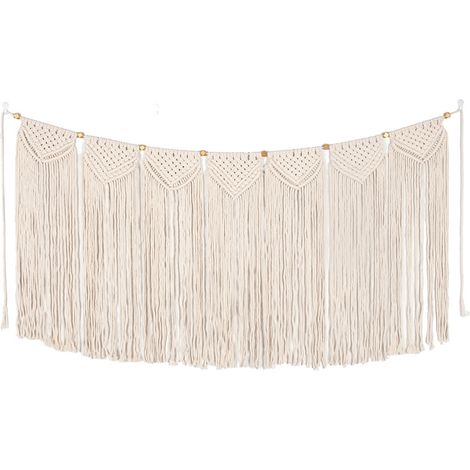 Ahlsen 1 pieza de macramé para colgar en la pared, tapiz tejido, arte tejido moderno y elegante, decoración de pared hecha a mano para el hogar, decoración de pared para dormitorio y sala de estar (1/5)