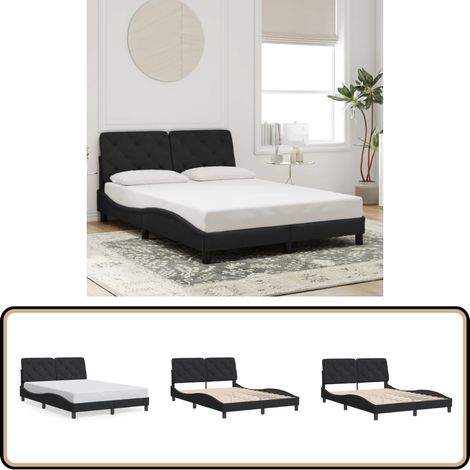 Bettgestell ohne Matratze Schwarz 120x200 cm Samt - Bettsystem - Samtbettwäsche - Doppelbett - Boxspringbett - Lattenrost