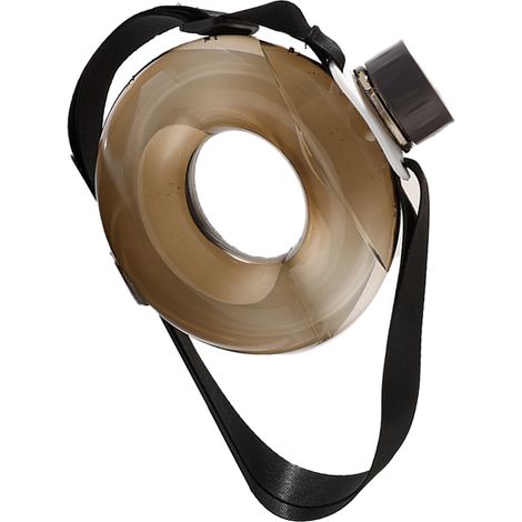 Donutförmige Trinkflasche, tragbarer runder Kunststoffbecher mit Tragegurt für Sport und Outdoor-Aktivitäten, 500 ml, Grau (1/5)