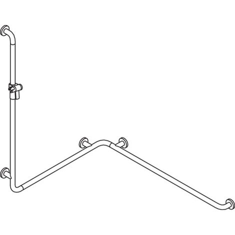 HEWI 805.35.230R 99 Poignée pour baignoire DU avec raccord, acier inoxydable, série 805 C (1/2)