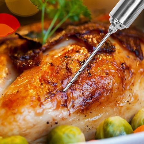 Kit d'injection de marinade en acier inoxydable pour grillades et dinde - seringue de cuisson (1/5)