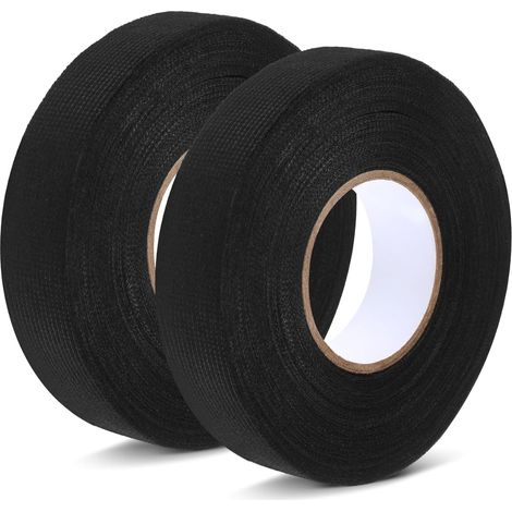 Ruban adhésif noir en polyester pour harnais automobiles, 5 rouleaux (1/5)