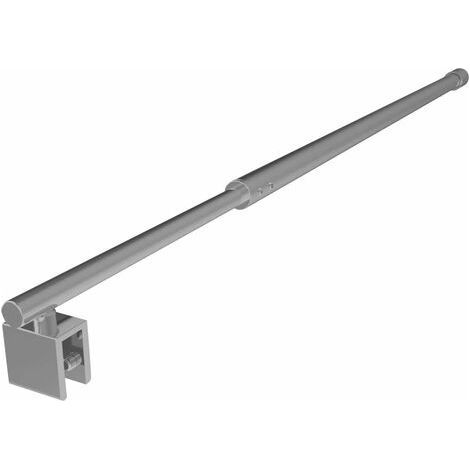 ALLIANDISBarre de support douche en acier inoxydable 120cm – Finition chrome poli – Installation murale pour parois en verre 5-10mm (1/5)
