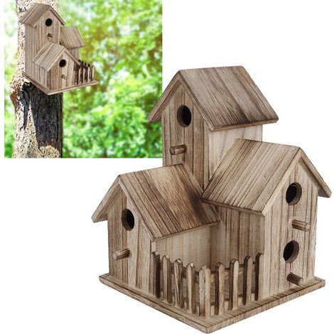 Wooden Birdhouse for Garden - Small Outdoor Birdhouse, Decoration and Shelter for Pet Birds (1/5)