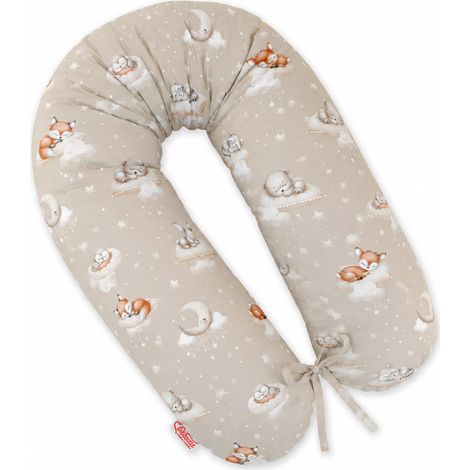 Cuscino per la gravidanza più lungo, ideale per dormire in gravidanza, con fodera rimovibile - Twinkle Woodland (1/4)