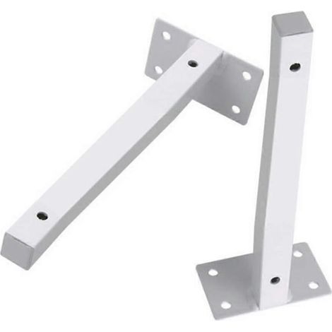 Support d'étagère flottante, lot de 2, support mural, supports d'étagère industriels, sans planche en bois, gain de place, accessoires de montage inclus, blanc (1/4)