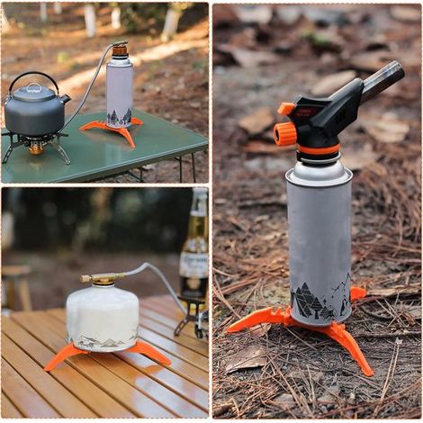 Gaskartuschenständer, stabilisiert Gasflaschen – faltbarer Gaskartuschenhalter für Camping – Gasflaschen für Camping, Camping und Wandern – orange (1/4)