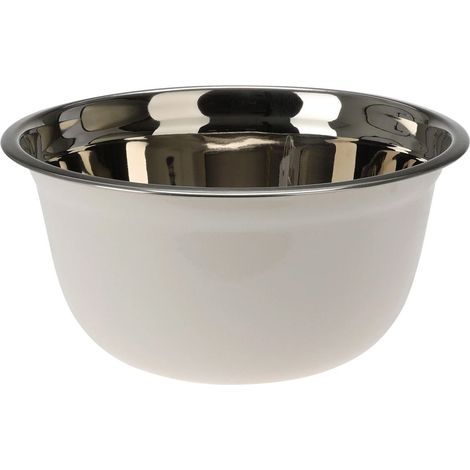 Edelstahl-Salat-Schüssel 26x13 cm, weiße Oberfläche