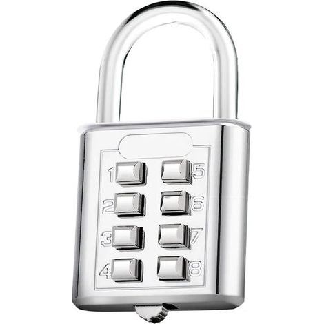 8-stelliges Zahlenschloss aus Zinklegierung mit Stahlbügel für Gepäck, Koffer, Werkzeugkasten, Schrank, Reisesicherheitsschloss (silber) (1/5)