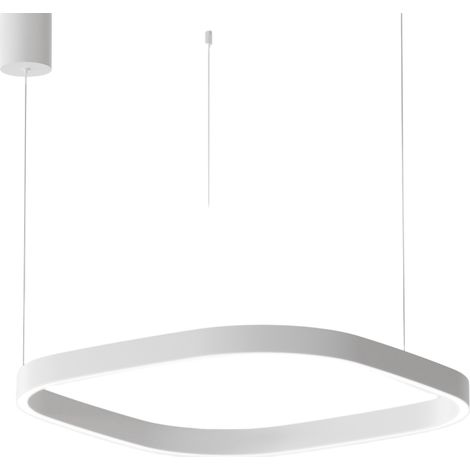 Lampada a Sospensione CRISEIDE S/1P Q - 60W LED 3000K Dimmerabile in Bianco Satinato, Struttura in Alluminio, Diffusore in Silicone - Gealuce (1/3)