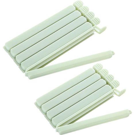 Lot de 10 pinces à sacs alimentaires réutilisables et étanches 15/12 cm, pour la cuisine/les en-cas/les bonbons (paquet) (1/5)
